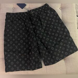 Louis Vuitton Charcoal Monogram Shorts Men Size XL swim trunks board shorts NWT